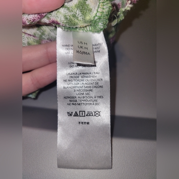 UO Urban Outfitters Bodycon Stretch Green Floral Mini Dress Sz Medium - Picture 7 of 7